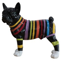 Boston Terrier Kuatéh Nix Figura 32x14x30 cm Preto Listrado
