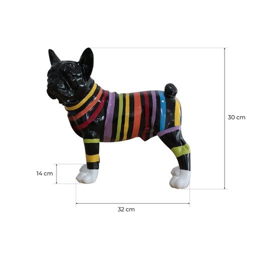 Boston Terrier Kuatéh Nix Figura 32x14x30 cm Czarne paski