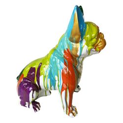 Figure Boston Terrier Sitting Kuatéh Nina 40x29x 45 cm Multicolor