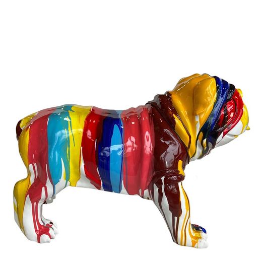 Figura Bulldog Poliresina Multicolor 61x32x38 cm