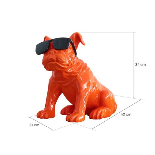 Kuatéh Khal Bulldog Figure 40x23x40 cm Sitting Orange