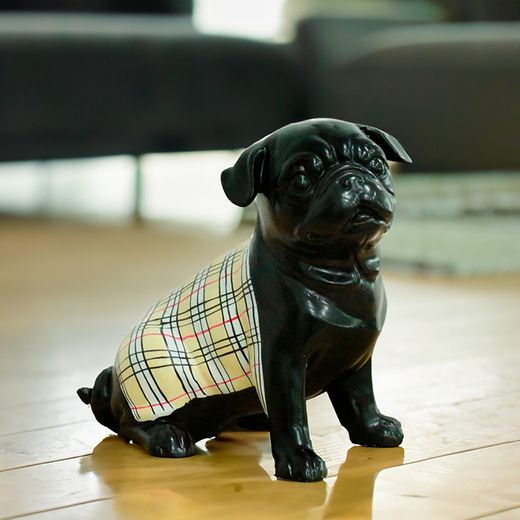 Kuatéh Selene Bulldog Figuur 20x13x20 cm Zwart