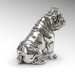 Bulldog M Silver Figure, 41x29x44cm