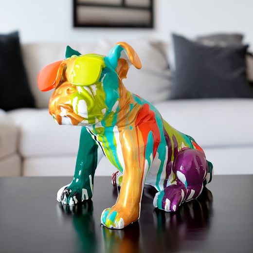 Kuatéh Bharbo Sitting Bulldog Figure 40x23x40 cm Multicolor