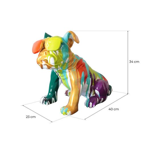 Kuatéh Bharbo Sitting Bulldog Figure 40x23x40 cm Multicolor
