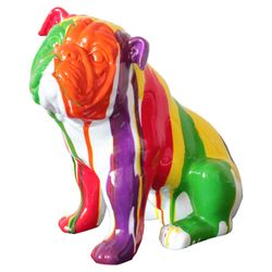 Kuatéh Nun Sitting Bulldog Rysunek 29x16x28 cm Wielokolorowy