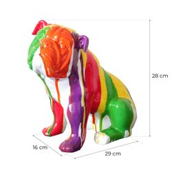 Kuatéh Nun Sitting Bulldog Rysunek 29x16x28 cm Wielokolorowy