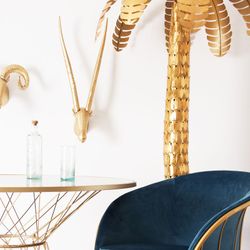 Figura Cabra Montesa Hierro Dorado 33x26x81 cm