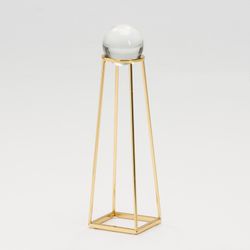 Figur i glas och guld, 8x8x29 cm