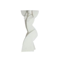 Figura decorativa  de poliresina en blanco, 26 x 23 x 50 cm | Aura