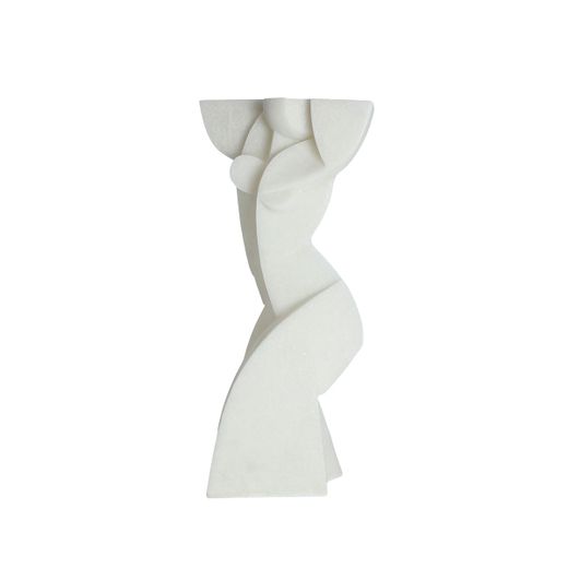 Figura decorativa  de poliresina en blanco, 26 x 23 x 50 cm | Aura