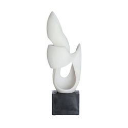Figura decorativa  de poliresina en blanco y negro, 19 x 12 x 48 cm | Lume