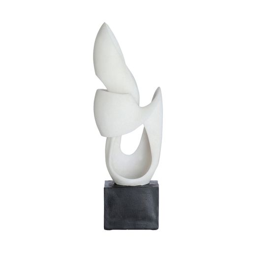 Figura decorativa  de poliresina en blanco y negro, 19 x 12 x 48 cm | Lume