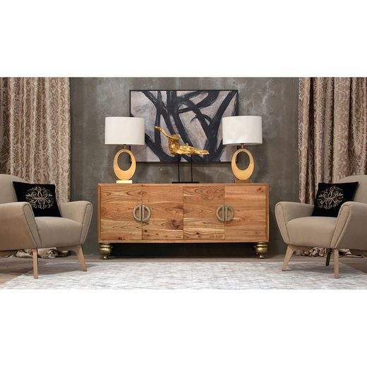 Figurine décorative en résine dorée, 52x39x53cm