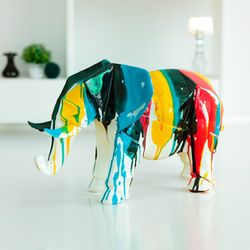 Kuatéh Amun Olifant Figuur 33x15x21 cm Multicolor