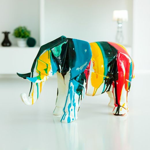 Kuatéh Amun Olifant Figuur 33x15x21 cm Multicolor