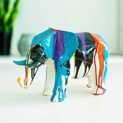 Kuatéh Amunet Elephant Figure 33x15x21 cm Multicolor