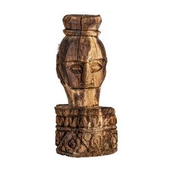 Natural Teka ethnic figure, 10x10x28 cm.