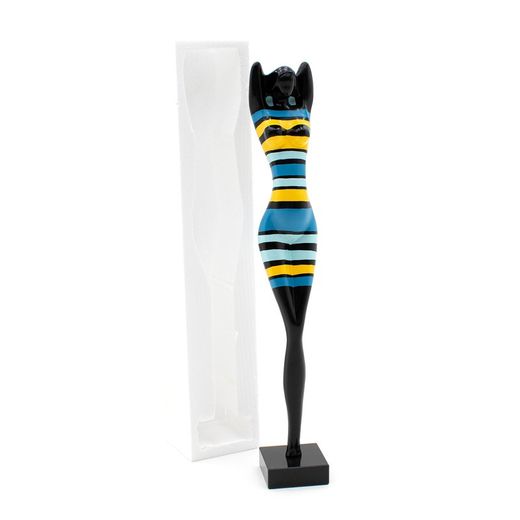 Figura decorativa feminina em poliresina | Âmbar