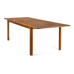 Mesa Comedor de Exterior Flamingo de Madera de Eucalipto y Aluminio Natural, 180/240x100x75 cm