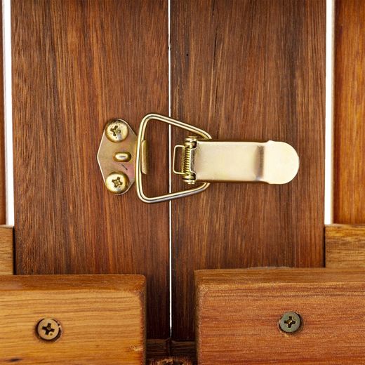 Mesa Comedor de Exterior Flamingo de Madera de Eucalipto y Aluminio Natural, 180/240x100x75 cm