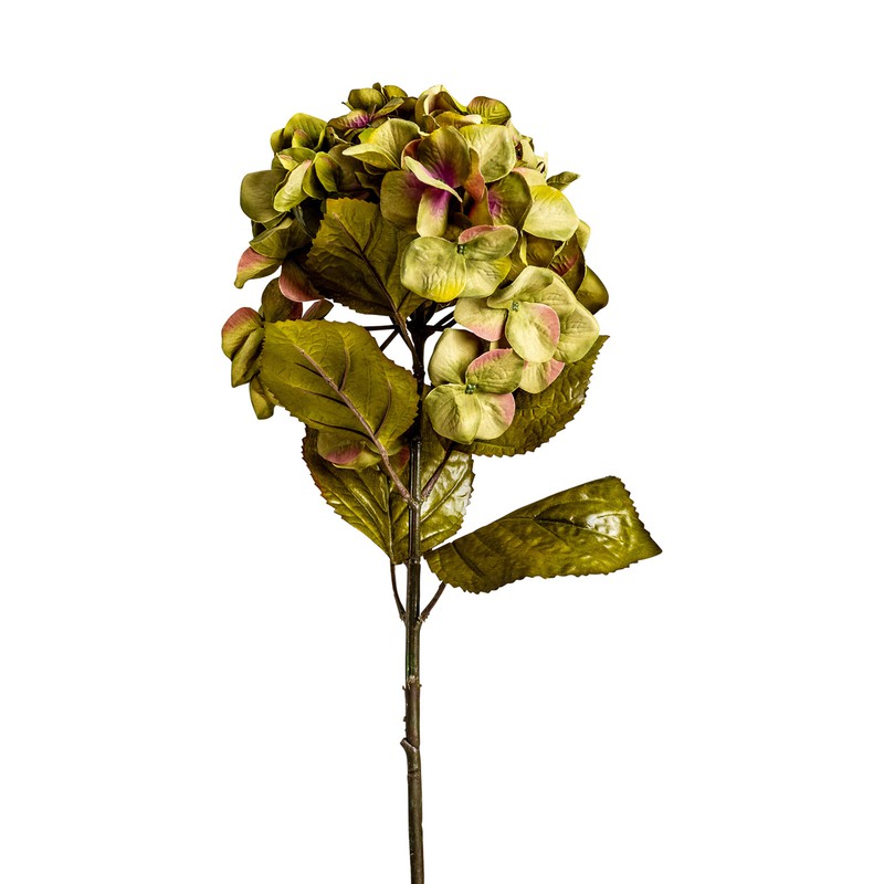 Flor Artificial de Hortensia Verde, Ø18x80 cm — Qechic