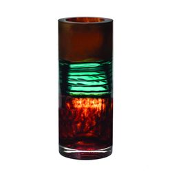 Tall multicolored glass vase, Ø 14 x 35 cm | Cloudy Butterflies