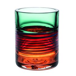 Vaso baixo de vidro multicolorido, Ø 19,5 x 26 cm | borboletas nubladas