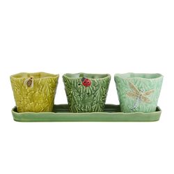 Vaso in terracotta acquamarina, 14,5 x 14 x 11,8 cm | Giardino degli insetti