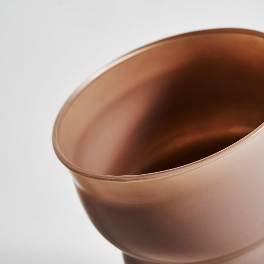 Vase en verre taupe, Ø 14 x x 19 cm | Kerr