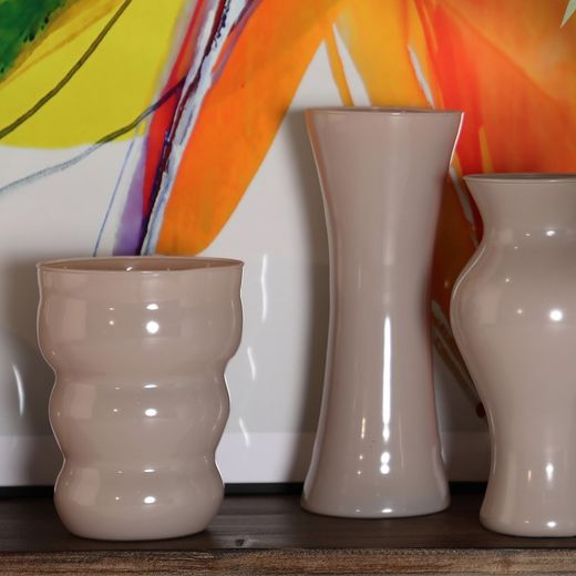 Vase en verre taupe, Ø 14 x x 19 cm | Kerr