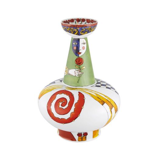 Vaso decorativo Joker de porcelana multicolor, 23,6 x 23,6 x 33,4 cm | Mariinsky