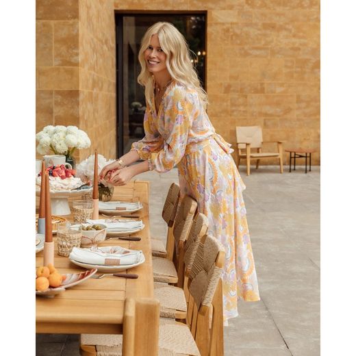 Vase en faïence S beige et multicolore, Ø 31,8 x 23,6 cm | Papillons nuageux