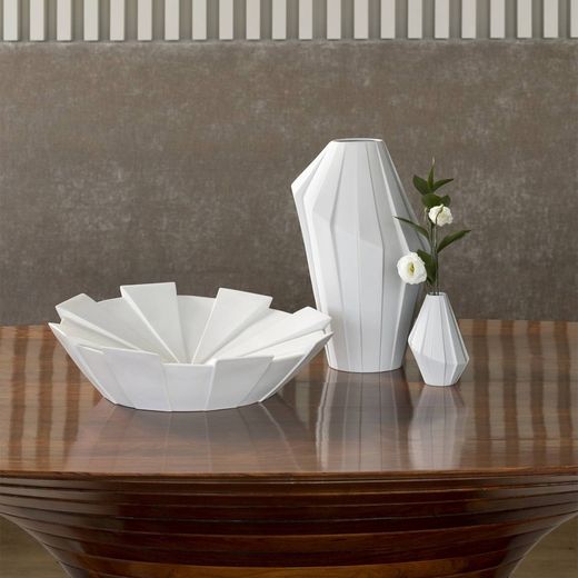 Weiße Porzellanvase S, Ø 10,7 x 15,1 cm | Rhythmus