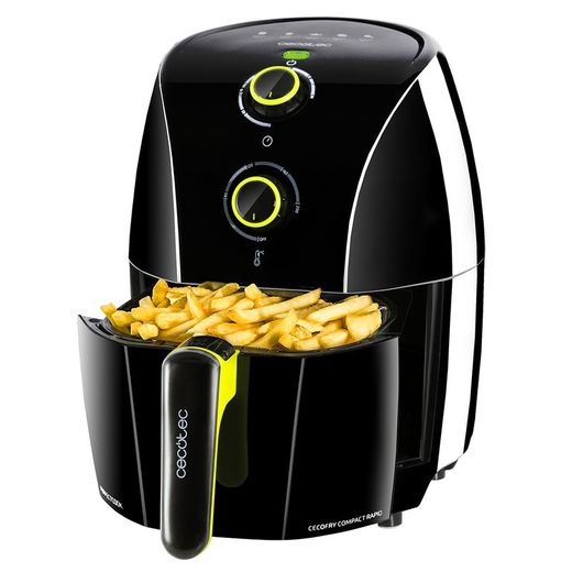 Freidora de Aire Cecofry Compact Rapid Negro Cecotec Negro/Verde, 23x28x30 cm