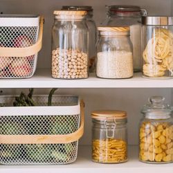 Bol à fruits avec manche en métal/bois blanc, 25x25x17cm