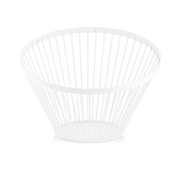 White Metal Conical Fruit Bowl, 30x30x20,5cm