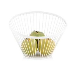 White Metal Conical Fruit Bowl, 30x30x20,5cm