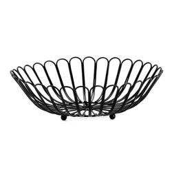 Black metal fruit bowl, Ø31.5 x 9 cm | flowers