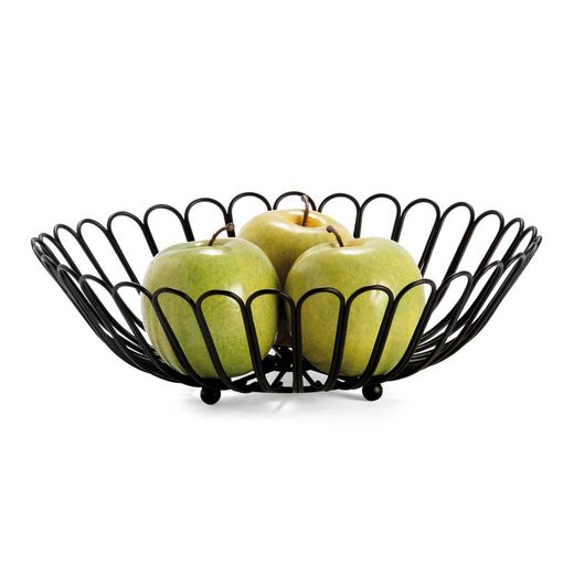 Frutero de metal negro, Ø31,5 x 9 cm | Flower