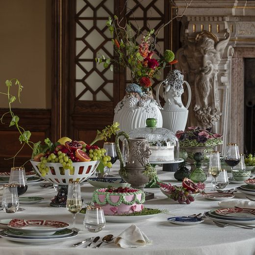 The Sin Porcelain Fruit Bowl in Multicolour, 35.6 x 35.6 x 23.8 cm | The Meaning