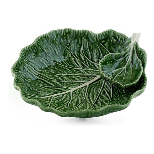 Zielony talerz ceramiczny z misą L, 34 x 29 x 10 cm | Kapusta