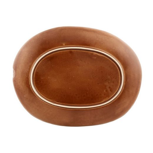 Kiwi bowl made of green and brown stoneware, 40.2 x 31.1 x 3.5 cm | Tropical Fruits