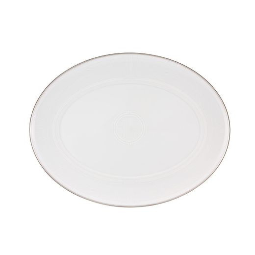 Grande piatto da portata ovale in porcellana bianca, 41,6 x 32,3 x 2,9 cm | Eternal
