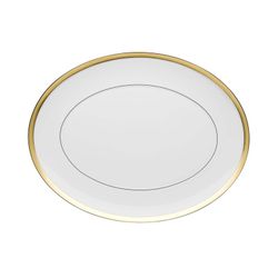 Μεγάλη Οβάλ Πιατέλα από πορσελάνη Domo Gold, 41.6x32.3x2.9 cm