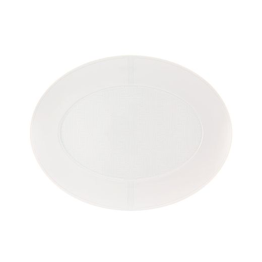 Piccolo piatto da portata ovale in porcellana bianca, 34,7 x 26,5 x 2,8 cm | Eternal