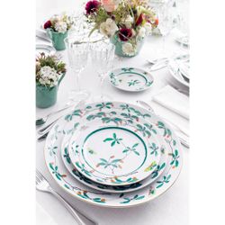Assiette creuse en porcelaine multicolore, 25,1 x 25,1 x 4,1 cm | Famille Verte