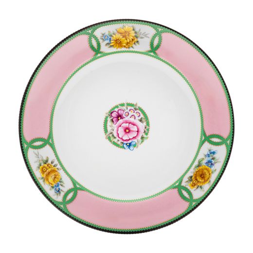 Assiette à dessert en porcelaine multicolore, 21,6 x 21,6 x 2,6 cm | Hérança