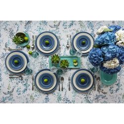 Oval dish made of turquoise earthenware, 45 x 26.5 x 3.5 cm | Fantasy