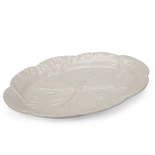 Oval L white earthenware dish, 43 x 32 x 3 cm | White cabbage